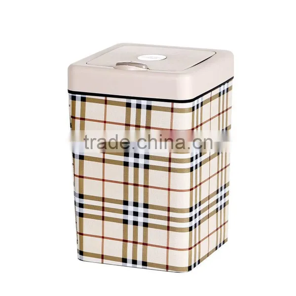 Flip Square Plastic Trash Can Waste Bin Square Container With Lid 13L photo-4