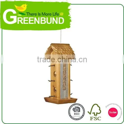 Stand Bird House Chinese Wood Carved Wild Bird Care photo-3