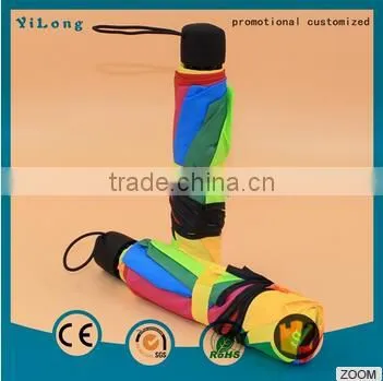 2016 High Quality Customzed Rainbow Umbrella Folding,Custom Cheap Folding Umbrella Mini 3 Fold 10 Panels Rainbow Umbrella photo-2