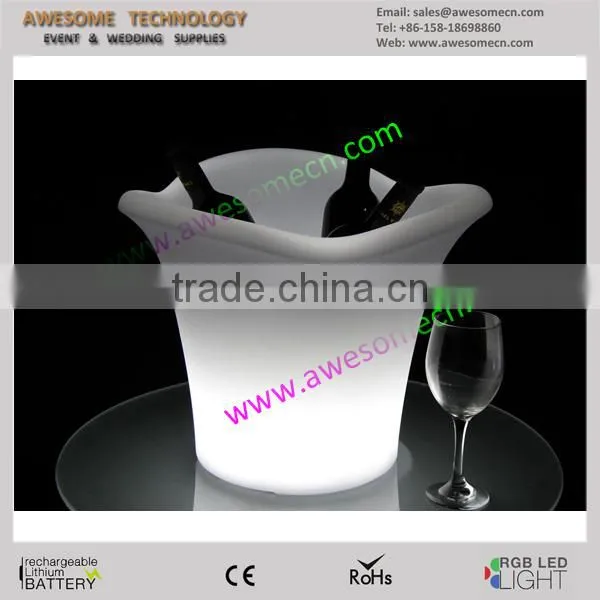 Battery Powered Bar Use Led Ice Bucket / Plastic Ice Bucket