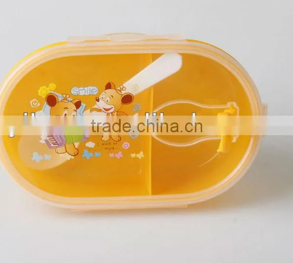 BPA Free Plastic 2 Compartment Lunch Box With Spoon photo-3