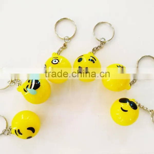 Fashion Design Various Led Flashing Light Emoji Keychain photo-3