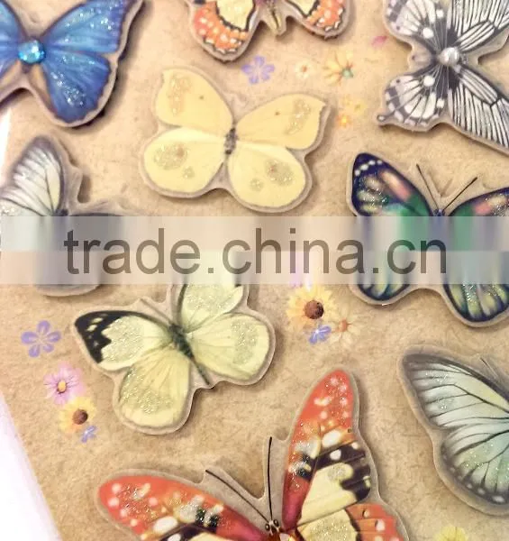 Butterfly Design Sticker With Glitter, Craft Decorative Shinny Glitter Sticker With Gems photo-4