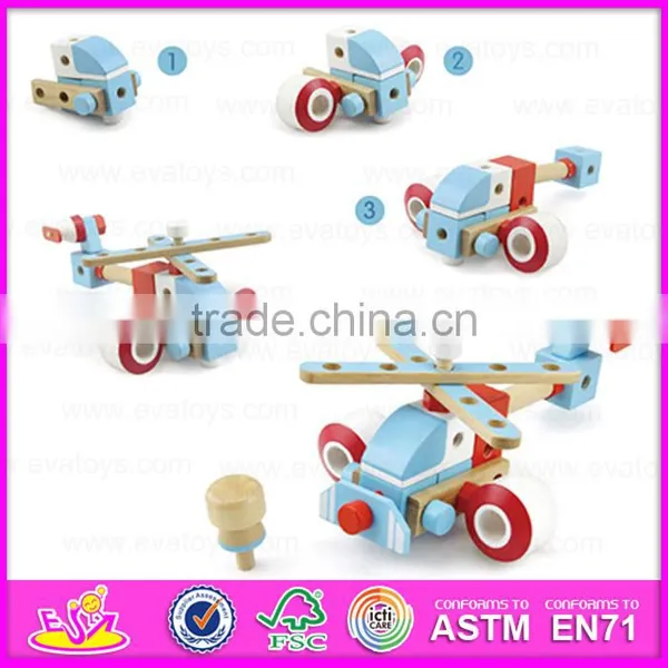 DIY 28PCS Wooden Screw Airplane Toys for Kids,Wooden Toy Screw Nut Combination for Children W03C018 photo-4