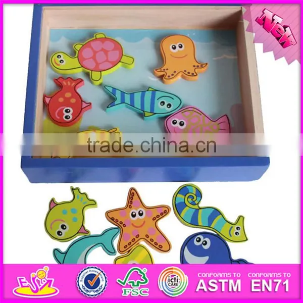2016 New Design Magnetic Wooden Children Fish Toy W01A088 photo-3