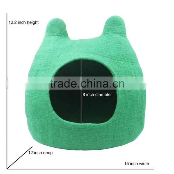 Cats House Handmade Cat Bed Natural Wool Felt Comfy Cave for All Cats and Small Dogs Machine Washable photo-3