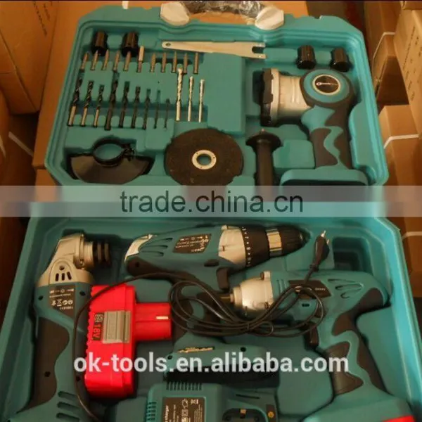 2014 New Modern Electric Drill Angle Grinder Impact Wrench Power Tool Sets 4 in 1 Combo Kit Tool Box photo-6
