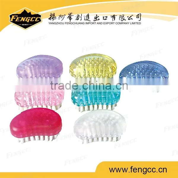 High Quality Transparent Plastic Small Handle Cleaning Bath Brush photo-2