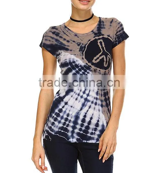 Gray & Black Tie-Dye Scoop Neck Tee