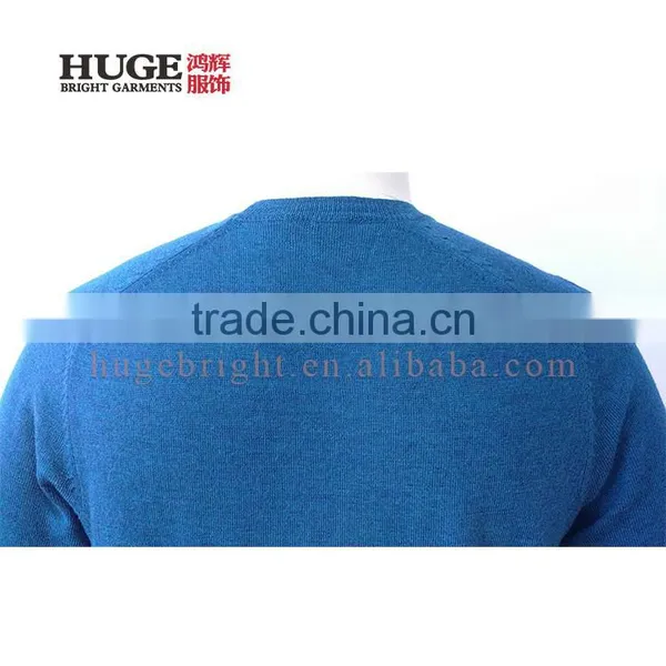 Normal Long Sleeve Round Neck 100% Merio Male Sweater Wool photo-4