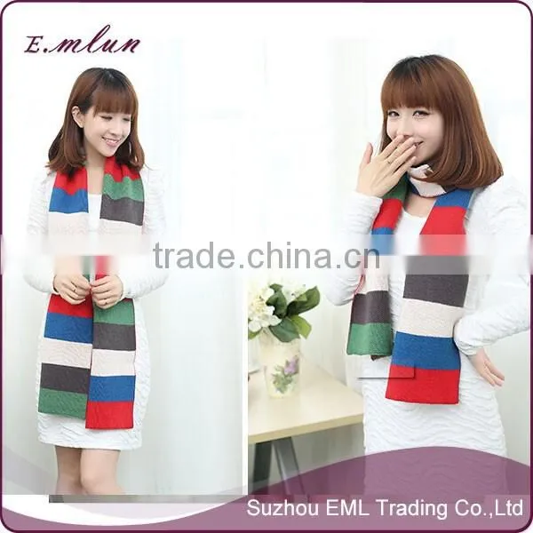 Wholesale Patchwork Knit Scarf/knit Fabric Scarf/knitted Scarf
