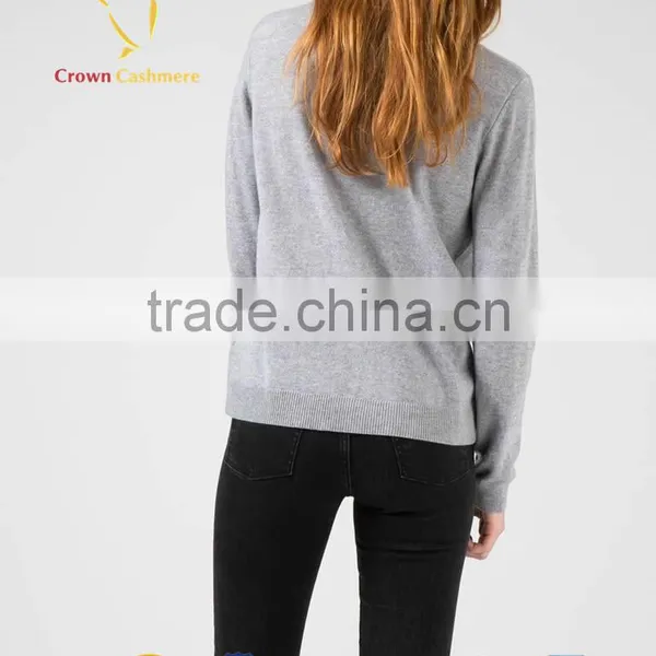 100 Cashmere Grey Women Winter Pure Custom Design Sweater photo-4