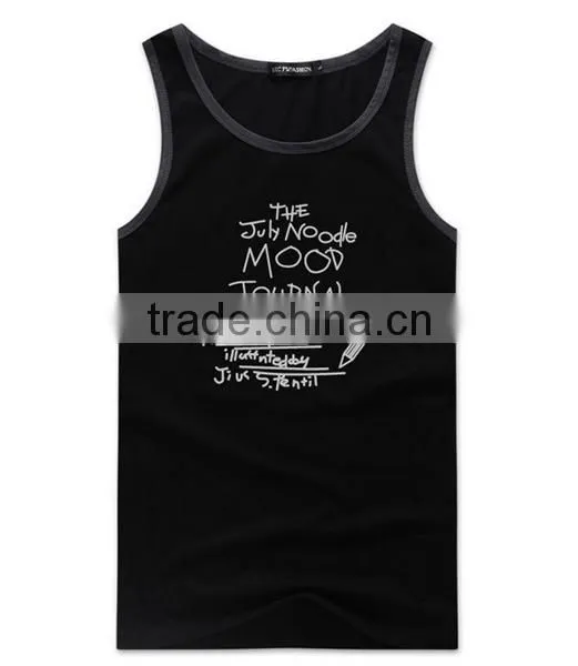 2017 New Fashion Design OEM Customized 3D Print Your Own Brand LogoSportswear 95%Cotton 5%Spandex Plain Gym Stringer Men Singlet photo-4