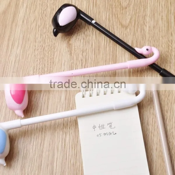 0.5mm Black Ballpoint Pen Customizable Swan Shape Gel Pen Office Stationry photo-4