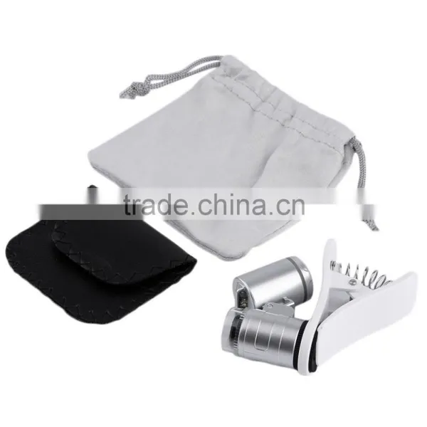 Wholesale 9882W 60X Magnifying Universal Mobile Phone LED Microscope Magnifier With Clip photo-3