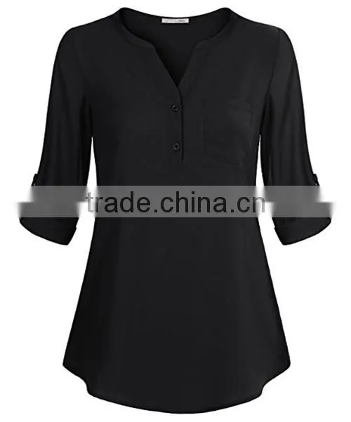 Brand Design Low Price Ladies Light Blue Blouses photo-3