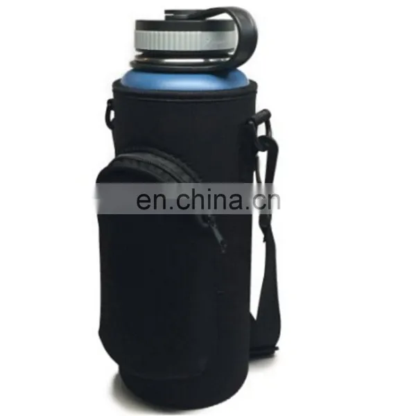 Simple Black Easy Taking Adjustable Strap Neoprene Water Bottle Sling photo-2