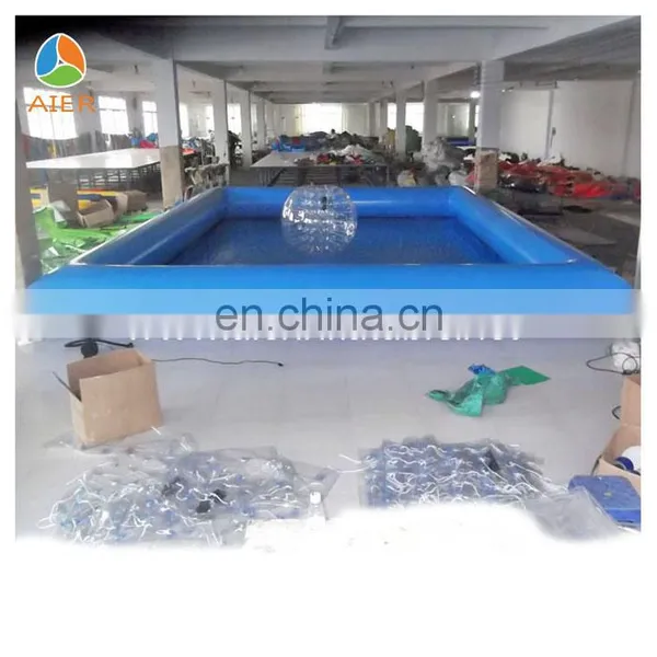 Pop Blue and Orange Pvc Material Inflatable Square Swimming Pool photo-2