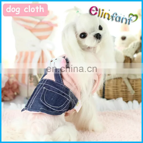 Elinfant Denim Material Dog Cloth Dog Apparel for Poodle