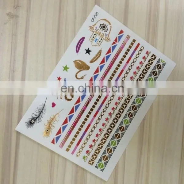 Bracelets Jewelry Inspired Metallic Gold and Silver Temporary Tattoo Stickers