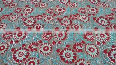 Handmade Pure Cotton Block Printed Fabric Jaipuri Sanganeri Textile From India / Fabric / 100% Cotton Fabric photo-2