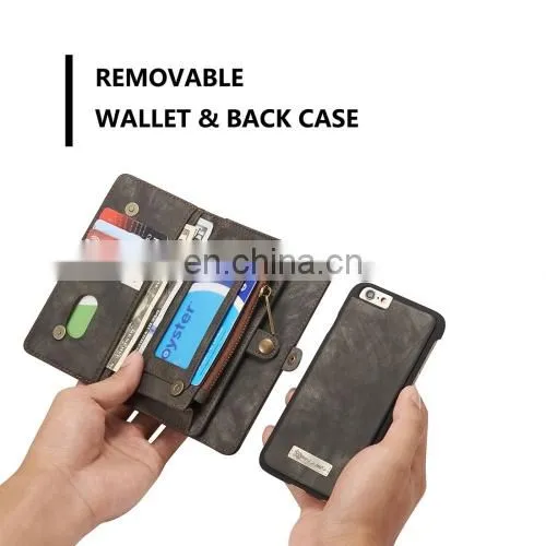 Wholesale Brand New Multi Slots Leather Cover Case for IPhone 6 & 6s With Zipper,Magnetic Clasp photo-6