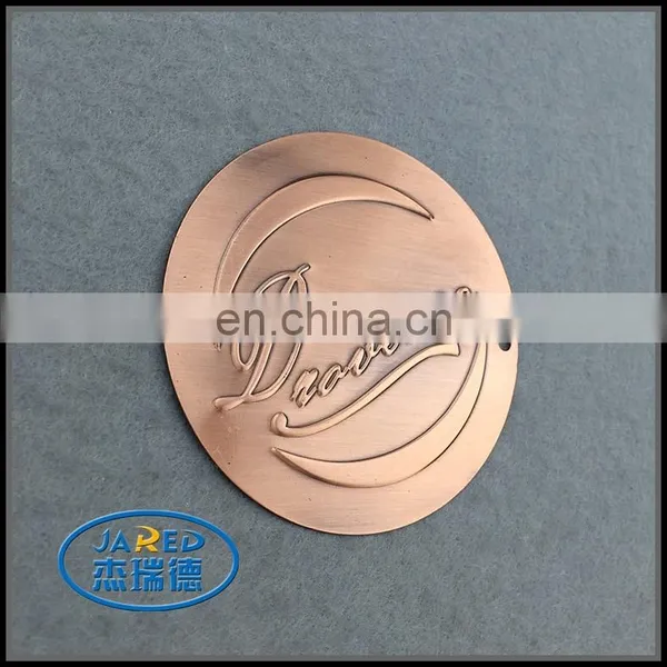 Embossed Metal Crafts 3D Aluminum Round Wine Label photo-2