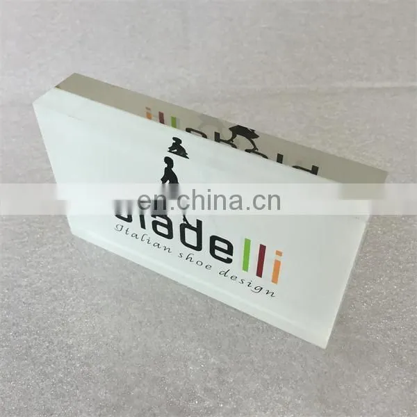 Acrylic Paperweight Acrylic Logo Block Acrylic Paper Weight Retail Display Sign Block photo-2