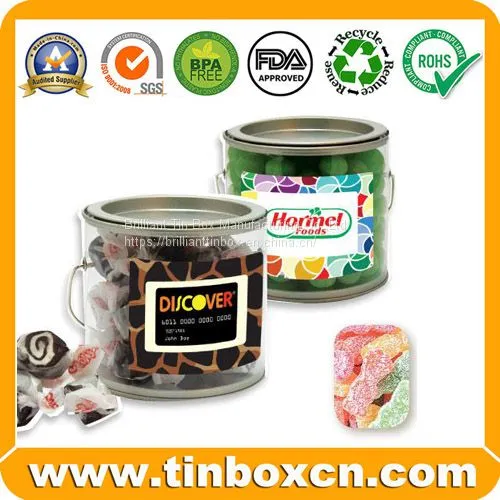Customized Transparent PVC Metal Bucket Tin For Sweets Cookies Food Packaging photo-5