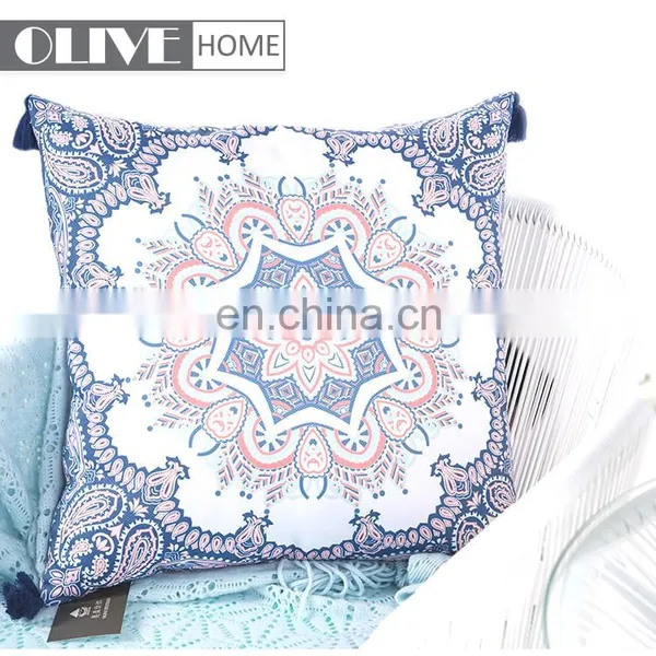 Unique Style Printed Waterproof Replacement Cushion Covers Outdoor Furniture With Tassels photo-7