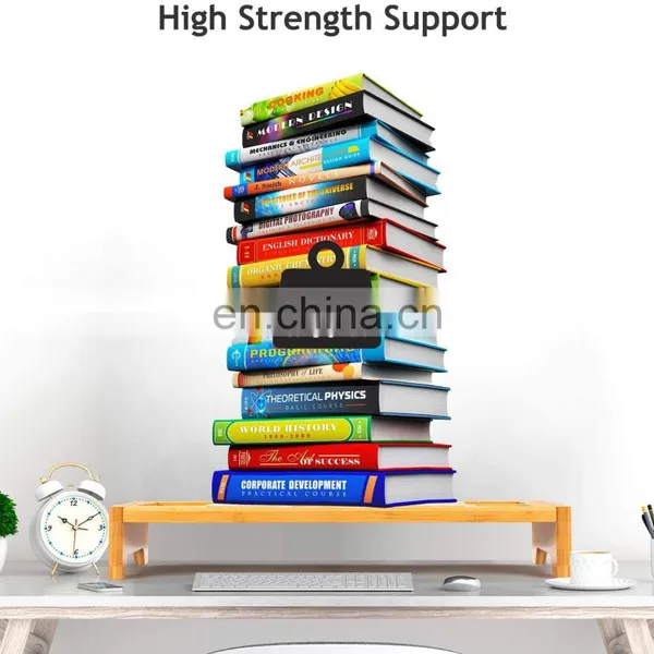 Bamboo Monitor Stand Riser Bamboo Desk Monitor Storage Organizer for Home and Office Computer Desk Laptop Printer TV Cellphone photo-5