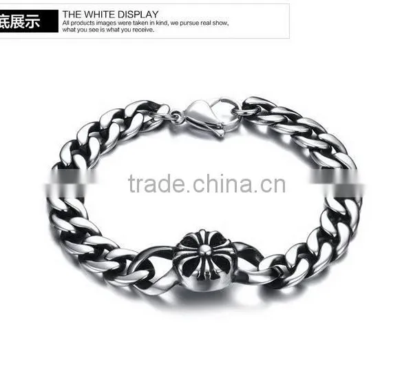 Fashionable Stainless Sterling Steel Man Bracelets Plain Titanium Steel Designer Heavy Bangles photo-3
