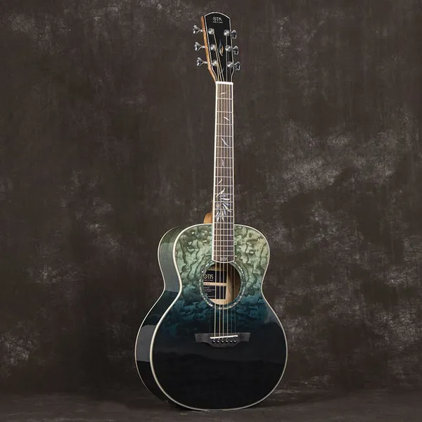 Otis Solid Wooden Colorful Guitar AM-Blue 36inch Mini Guitar Travel Acoustic Guitar Manufacturer photo-2