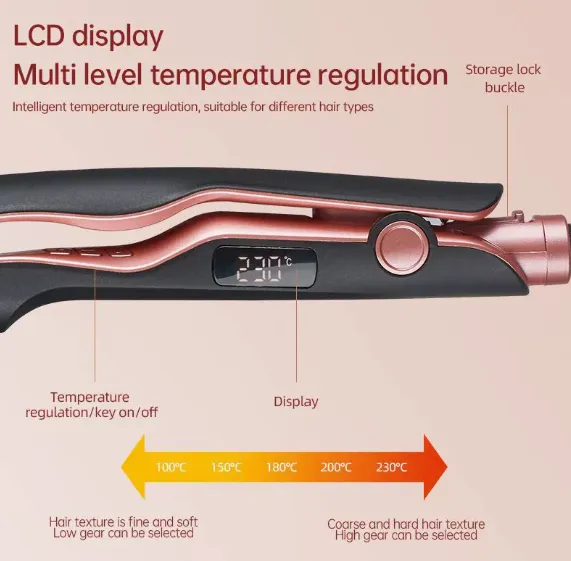 Splint Quick Heat Straightener/Curling Electric Splint/LCD Display Roll Straightening Dual Use（Wechat:13510231336） photo-3