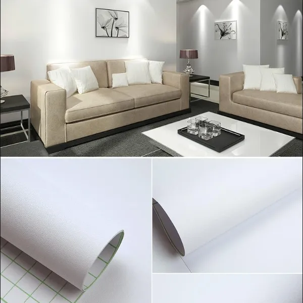 High-quality Solid Textured PVC Furniture Films Self-Adhesive Interior Modern Design Decorative Film