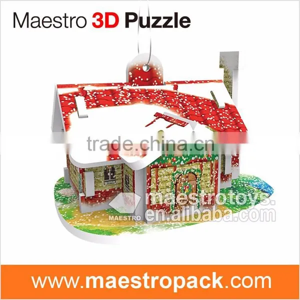 10PCS New Year Ornament 3d Puzzle Christmas House