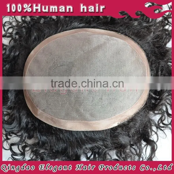 Qingdao Hairpiece Factory Indian Remy Hair pu Skin Around the Perimeter Toupee photo-4