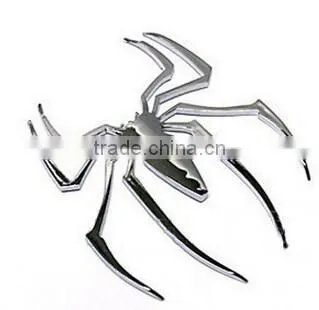 3D Chrome Gold Color Metal Spider Emblem Chrome Metal Car Truck Motor Auto Decal Sticker