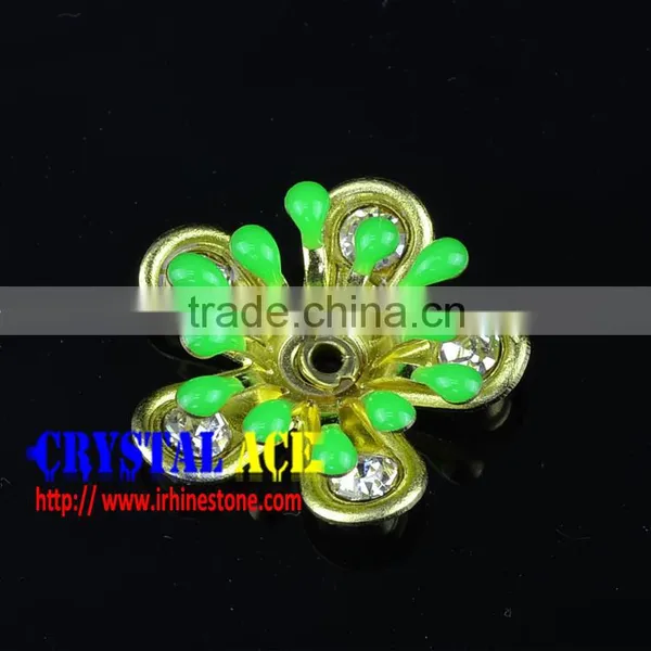Green Decorative Metal Flowers Small Flowers for Crafts photo-3