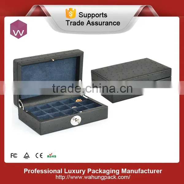 Leather Material Logo Printing Custom Cufflink Boxes photo-6