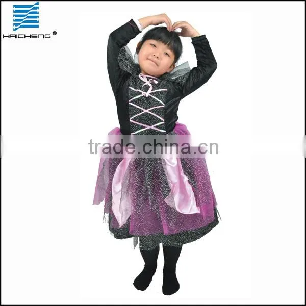 Little Girl Witch Costume With White Dot Voile