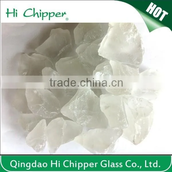 Blue Colored Faced Diamond Shape Fire Pit Glass Gem Stone photo-6