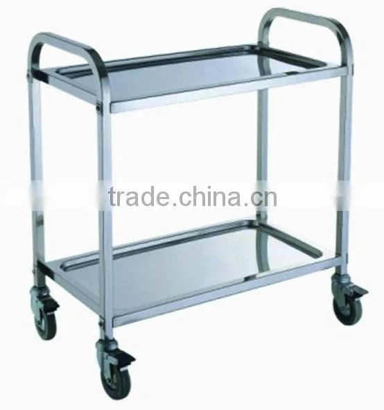 Stainless Steel 2 Shelves Food Service Trolley Cart