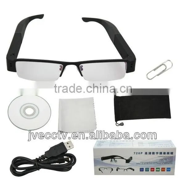 Black Digital Video RecorderWebcam Mini DV 720P Hidden Camera Glasses photo-2