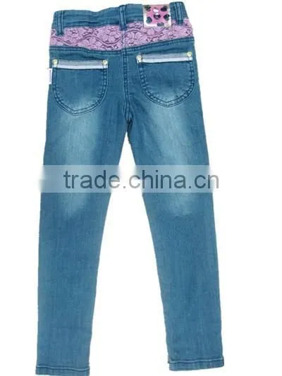 Wholesale Price Girls Jeans With Kitty Child Washing Blue Jeans Clothing photo-2