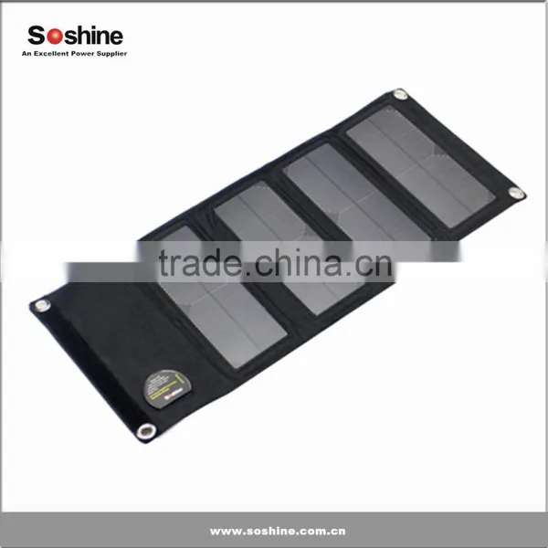 Universal 5V1.5A Four-Panel 10-WATT Rapid Flexible Solar Powered Charger Flexible Solar Panel Charger Solar Power Mobile Charger photo-2