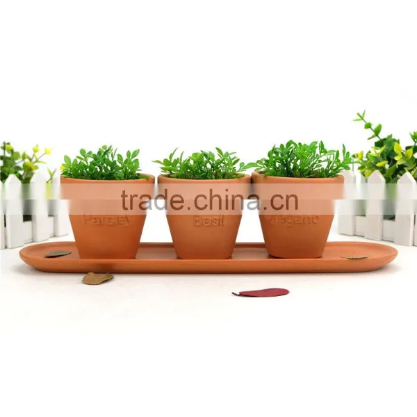 Small and Round Terracotta Planter With Saucer photo-3