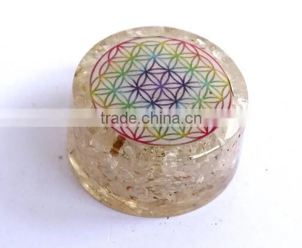 Crystal Quartz Chakra Flower Of Life Orgonite Energy Tower Buster photo-2