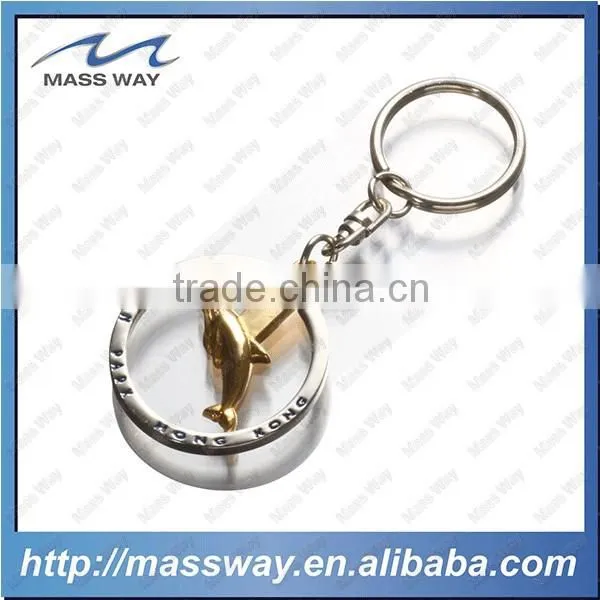 Souvenir Customized 3D Heart Shape Metal Golden Key Chain photo-5