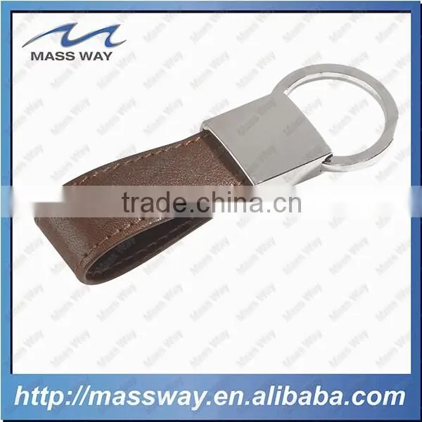 Handmade Decorative Blank Custom Red Leather Metal Key Chain photo-3